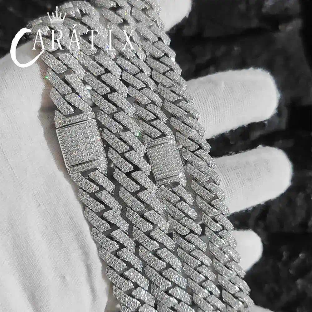 CARÁTIX 12MM 2-Row Cuban Link Chain Necklace – Copper Hip Hop Jewelry with CZ Stones for Men & Women