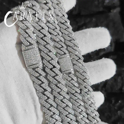 CARÁTIX 12MM 2-Row Cuban Link Chain Necklace – Copper Hip Hop Jewelry with CZ Stones for Men & Women