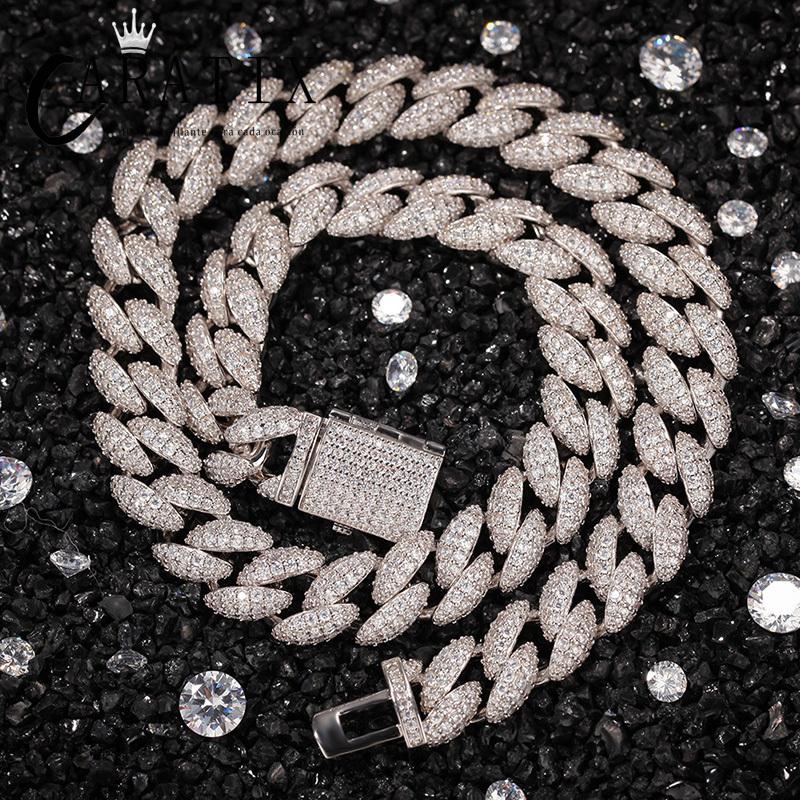 CARÁTIX 12mm 3-Row Cuban Chain | CZ Iced Out Hip Hop Necklace for Men
