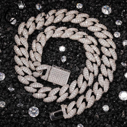 CARÁTIX 12mm 3-Row Cuban Chain | CZ Iced Out Hip Hop Necklace for Men