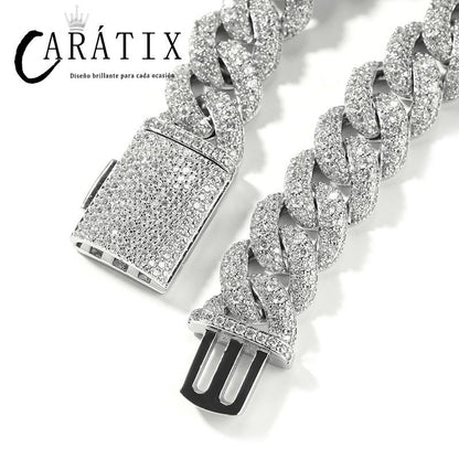 CARÁTIX – Full Iced Out 5A+ CZ Cuban Miami Link Chain | Hip Hop Necklace for Men & Women