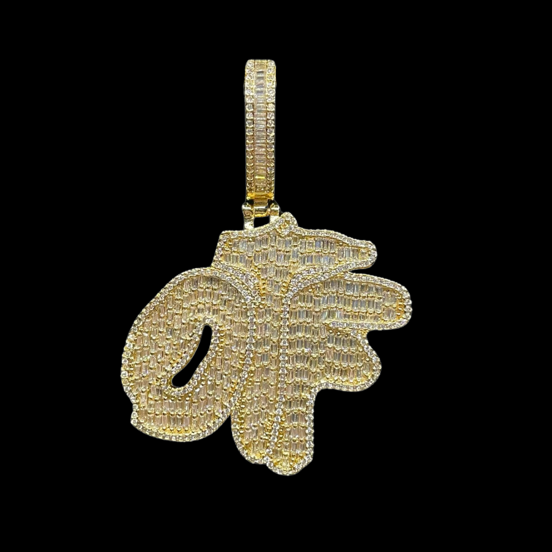 OTF Only The Family Iced Out Letter Diamond Pendant Necklace – Custom Hip Hop Jewelry for Men