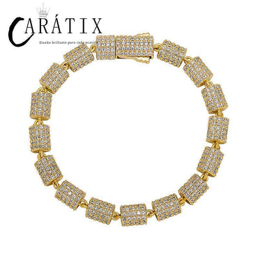 CARÁTIX Bamboo Joint Link Chain Necklace – 3A+ CZ Iced Out Hip Hop Bling Jewelry for Men | Gold & Silver Rapper Gift - CaratixJewelry