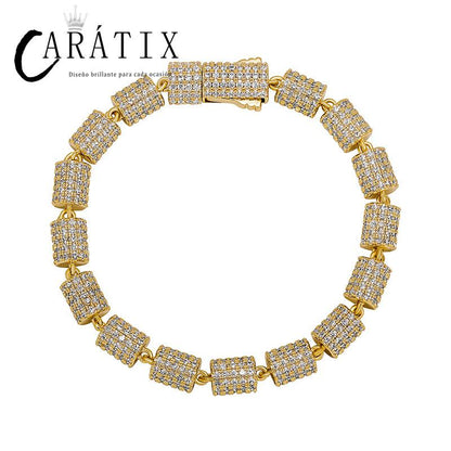 CARÁTIX Bamboo Joint Link Chain Necklace – 3A+ CZ Iced Out Hip Hop Bling Jewelry for Men | Gold & Silver Rapper Gift