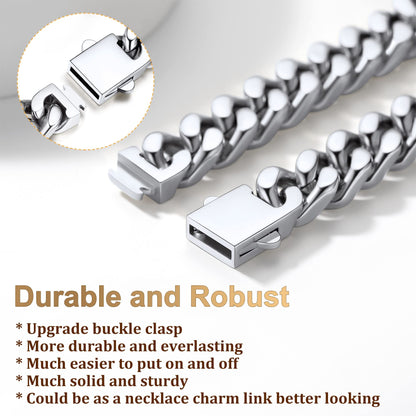 CARÁTIX - 8-16mm HipHop Miami Curb Cuban Chain Necklace Stainless Steel Men Cuban Link Chain Rappe Jewelry Mothers' Day Gift #Springtok