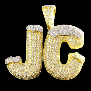 Snowy Drip Iced Out Personalized Custom Name Necklace Pendant - Luxury Custom Jewelry - CaratixJewelry