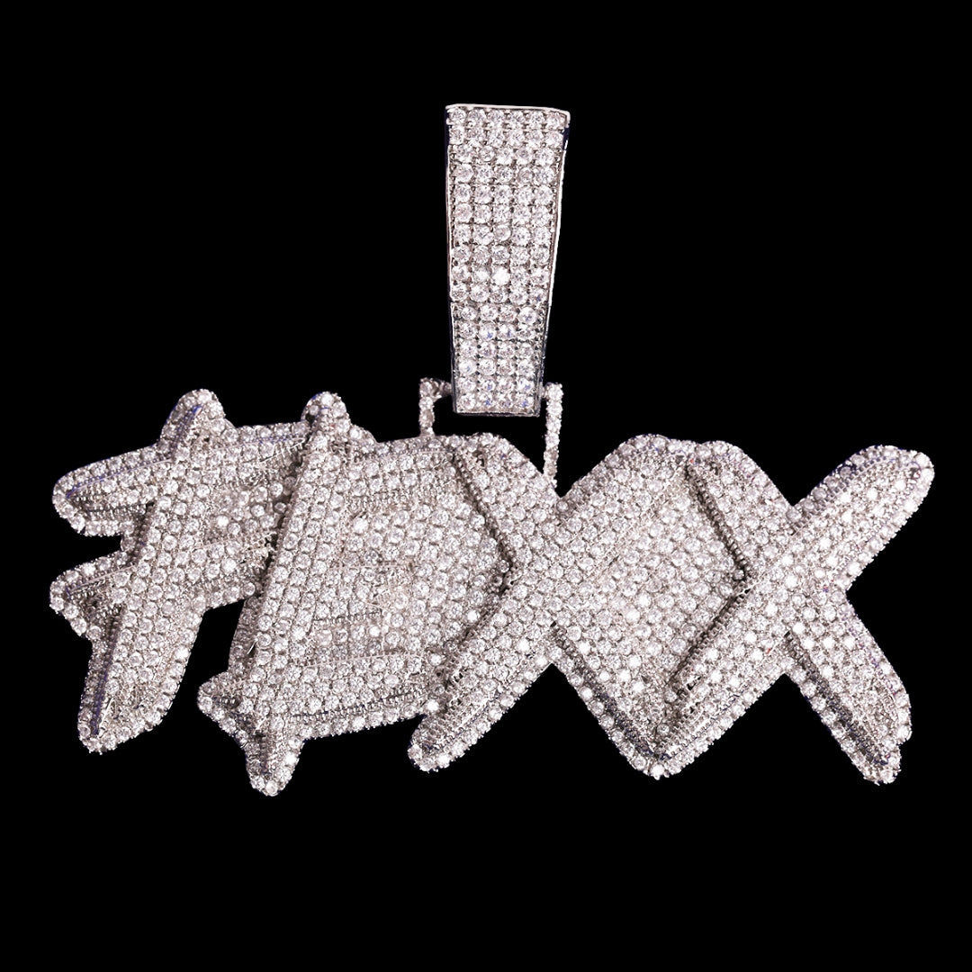 Street Drip Bold Letters Iced Out Personalized Custom Name Necklace Pendant – Luxury Hip Hop Jewelry for Men & Women