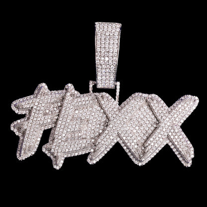 Street Drip Bold Letters Iced Out Personalized Custom Name Necklace Pendant – Luxury Hip Hop Jewelry for Men & Women