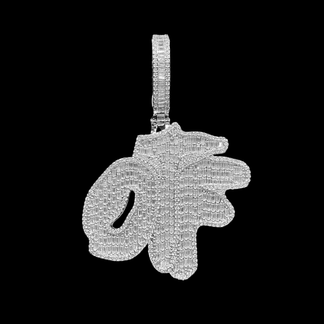OTF Only The Family Iced Out Letter Diamond Pendant Necklace – Custom Hip Hop Jewelry for Men