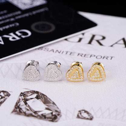 VVS S925 Silver Heart Shape Moissanite Look Earrings - CaratixJewelry