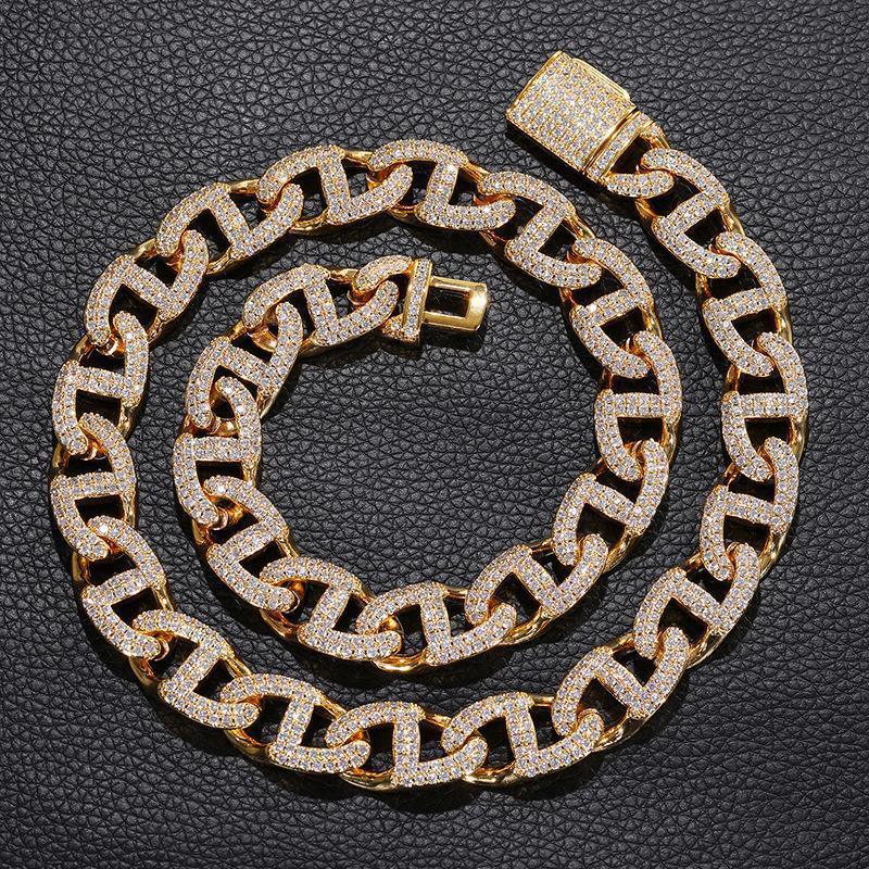 CARÁTIX 13mm Geometric Box Lock Chain | 5A+ CZ Iced Out Hip Hop Cuban Necklace for Men - CaratixJewelry