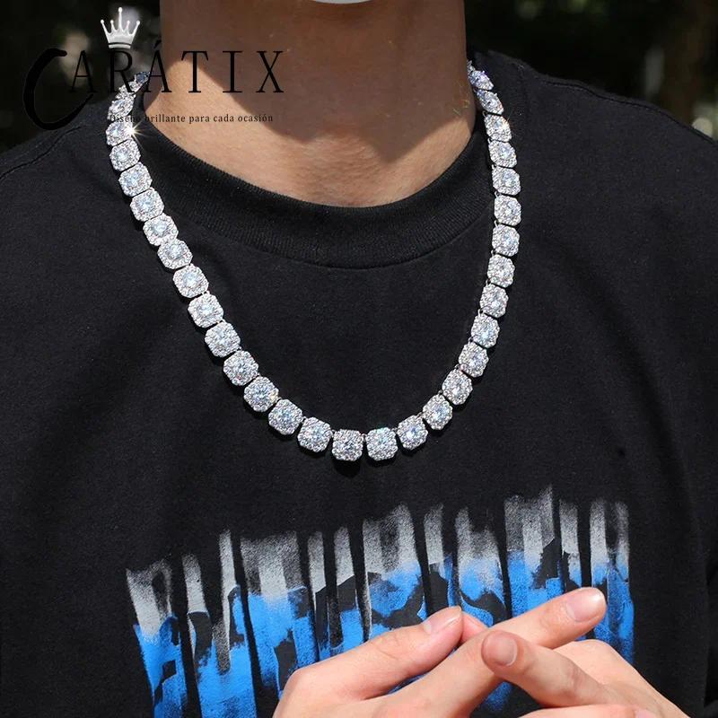 CARÁTIX - Hip Hop 3A+ CZ Stone Paved Bling Iced Out 12.5mm Tennis Link Chain Bracelets Necklaces for Men Women Unisex Rapper Jewelry Valentine's Day Gift for Men & Girls & Boys Mothers' Day Gift #Springtok
