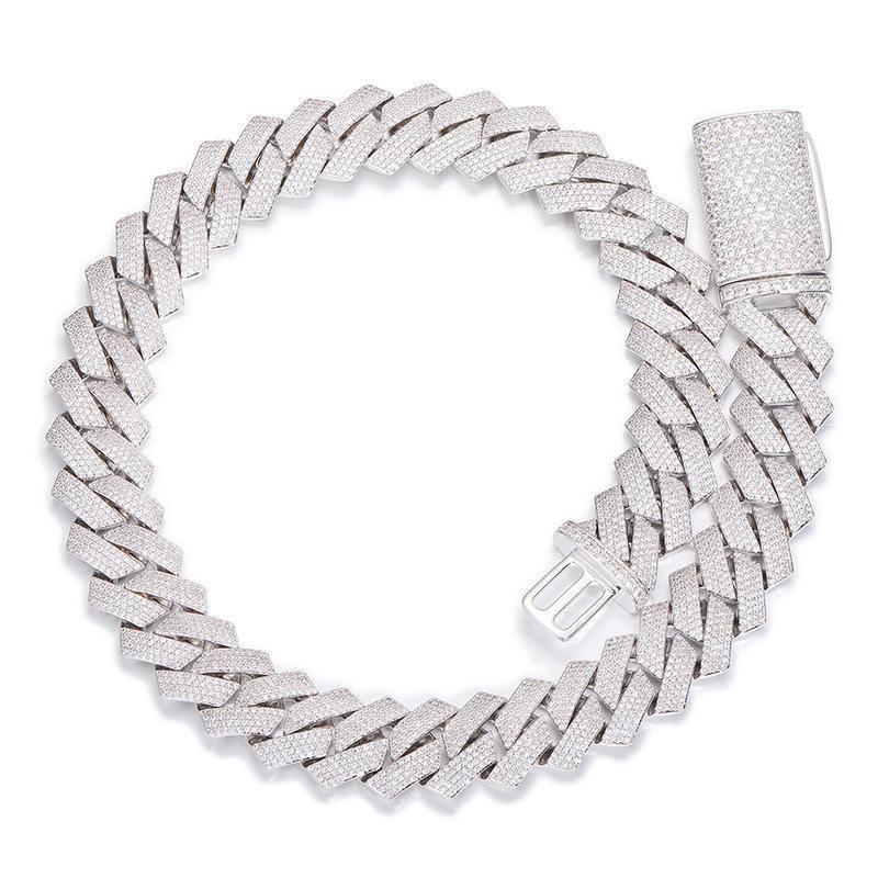 CARÁTIX 20mm 4-Row Rhombus Cuban Chain | CZ Iced Out Miami Link Hip Hop Necklace for Men - CaratixJewelry
