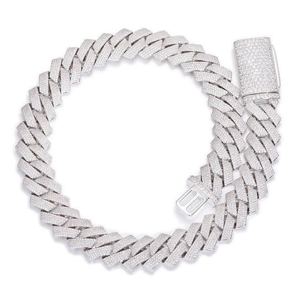 CARÁTIX 20mm 4-Row Rhombus Cuban Chain | CZ Iced Out Miami Link Hip Hop Necklace for Men - CaratixJewelry