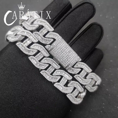 CARÁTIX – 16mm Bling Zircon Pig Nose Cuban Link Chain Necklace | Custom Hip Hop Jewelry for Men