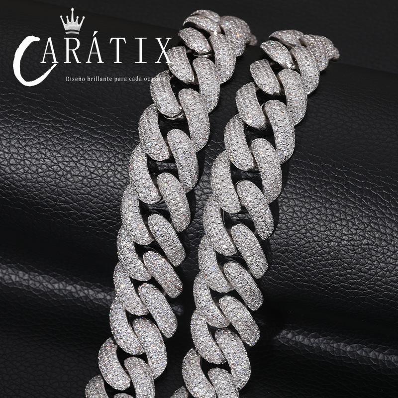 CARÁTIX 20mm Heavy Cuban Link Chain Necklace – 5A+ CZ Iced Out Hip Hop Bling Jewelry for Men | Solid Rapper Gift