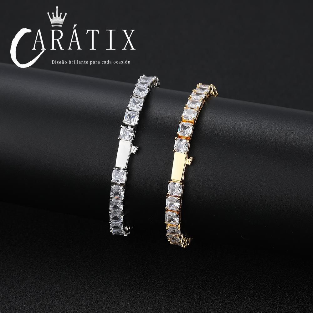 CARÁTIX -  Fashion  Tennis Chain Simplicity Square 5A Cubic Zirconia Luxury Inlaid Tennis Necklace for Women Gift Valentine's Day Gift for Men & Girls & Boys Mothers' Day Gift #Springtok