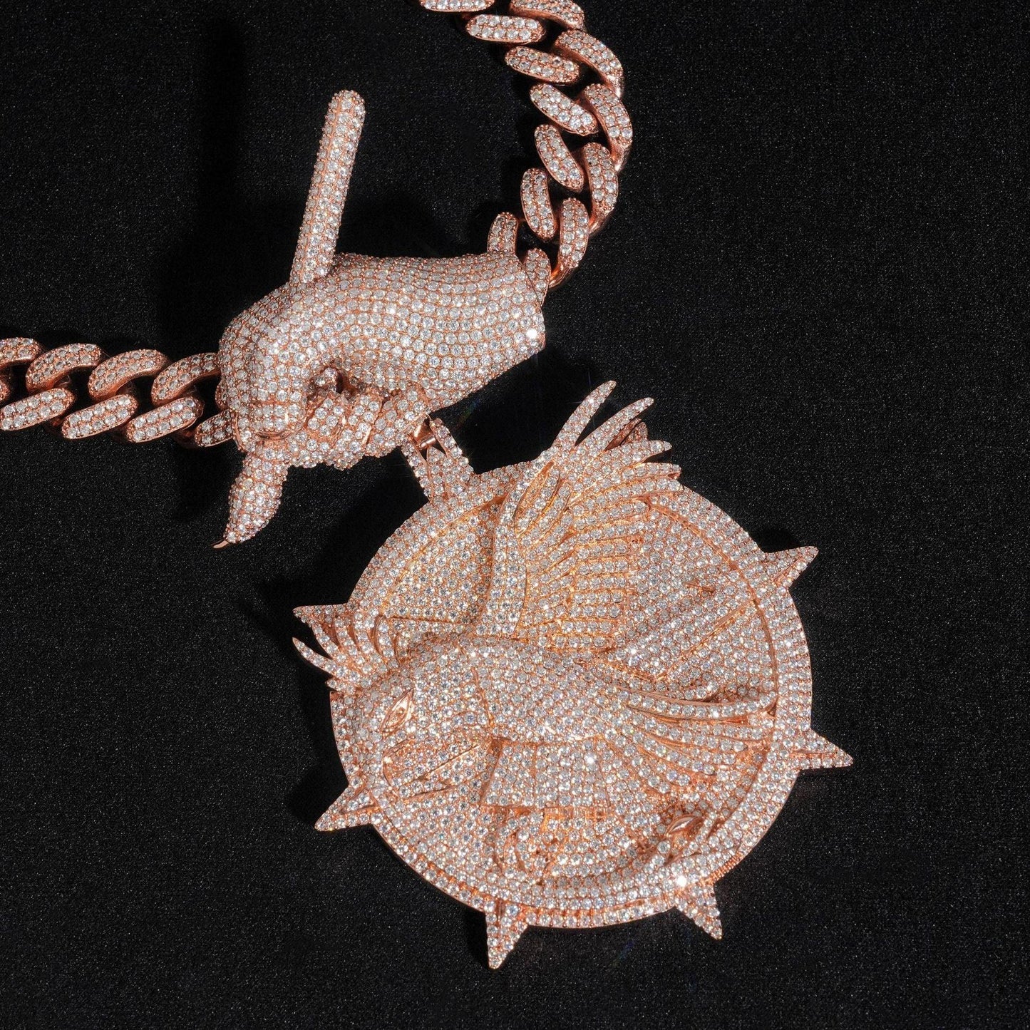 2.9-Inch Iced-Out Round Medallion Pendant – Full Pave 925 Sterling Silver Hip Hop Statement Jewelry - CaratixJewelry