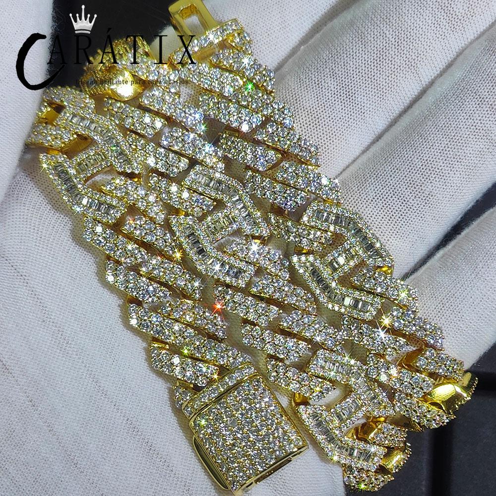 CARÁTIX Chunky Rhombus Cuban Link Chain Necklace – Micro Pave Iced Out Zircon Pig Nose Hip Hop Jewelry for Men & Women | Gift