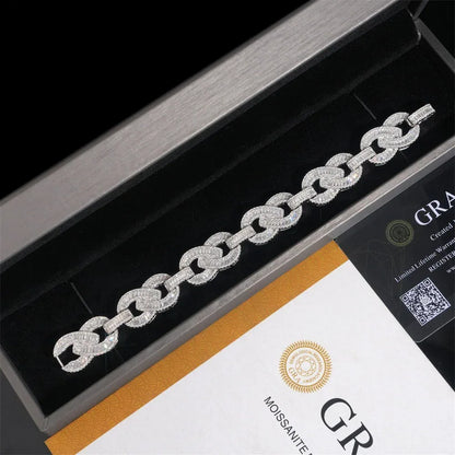 2025 Figure-8 Moissanite Bracelet – S925 Sterling Silver Iced-Out Hip Hop Men’s Streetwear Jewelry - CaratixJewelry