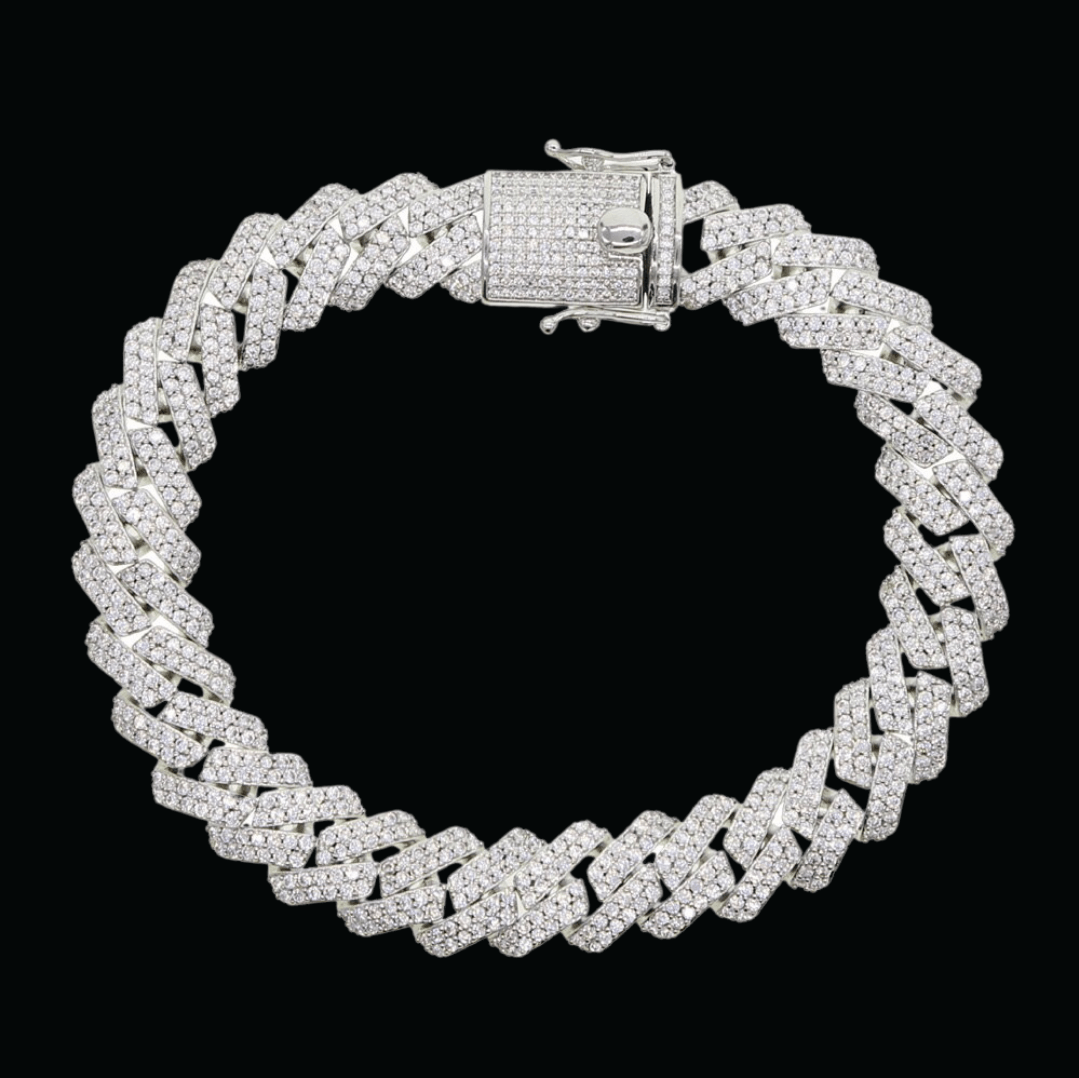 12MM Miami Cuban Link Iced Out Diamond Bracelet – Luxury Hip Hop Jewelry for Men & Women