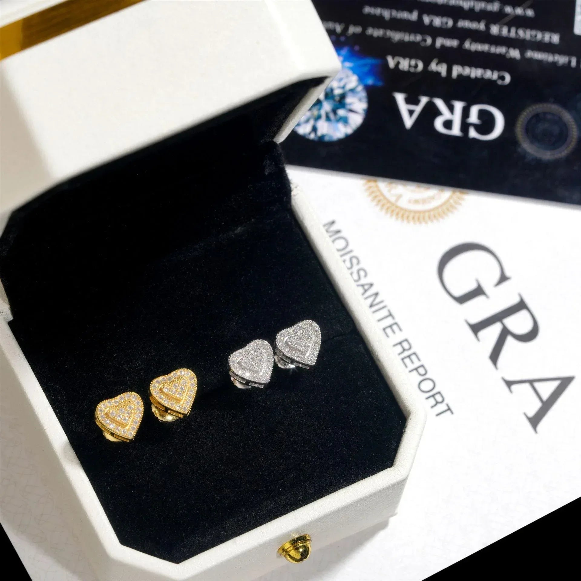 VVS S925 Silver Heart Shape Moissanite Look Earrings - CaratixJewelry