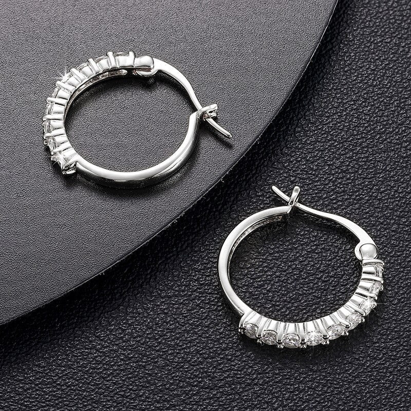 VVS Lab Diamond Designer Cut 14k Gold Over Sterling Silver Hoops