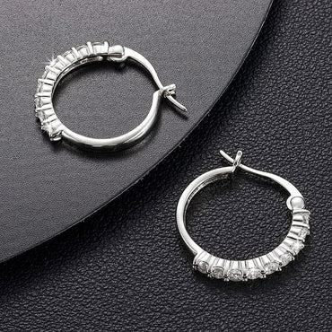 VVS Lab Diamond Designer Cut 14k Gold Over Sterling Silver Hoops
