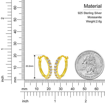 VVS Lab Diamond Designer Cut 14k Gold Over Sterling Silver Hoops