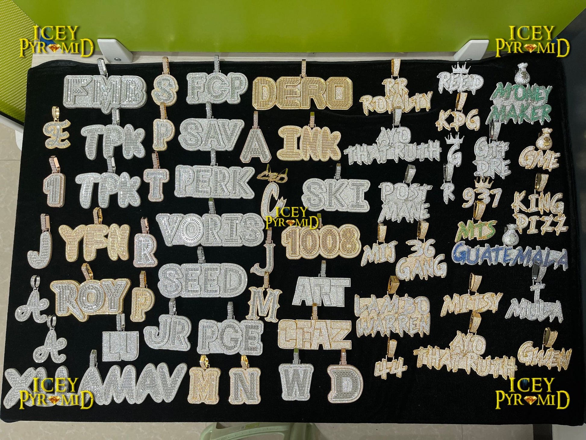 Baguette Impression Iced Out Personalized Custom Name Necklace Pendant