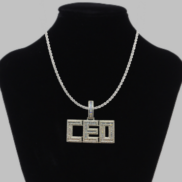 CEO Iced Out Letter Diamond Pendant Necklace – Custom Hip Hop Jewelry for Men