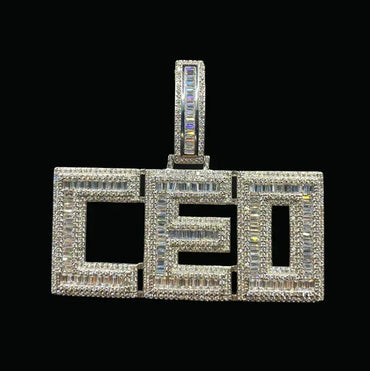 CEO Iced Out Letter Pendant Necklace – Custom Hip Hop Jewelry for Men - CaratixJewelry