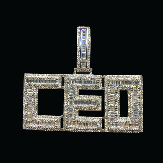 CEO Iced Out Letter Diamond Pendant Necklace – Custom Hip Hop Jewelry for Men