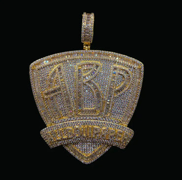 ABP All About Paper Iced Out Letter Pendant Necklace – Custom Hip Hop Jewelry for Men - CaratixJewelry