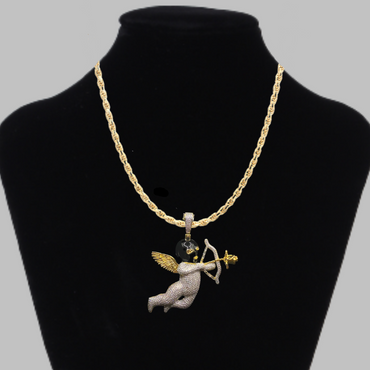 Goddess Of Love with Arrow Iced Out Diamond Pendant Necklace – Custom Hip Hop Jewelry for Women