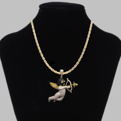Goddess Of Love with Arrow Iced Out Diamond Pendant Necklace – Custom Hip Hop Jewelry for Women