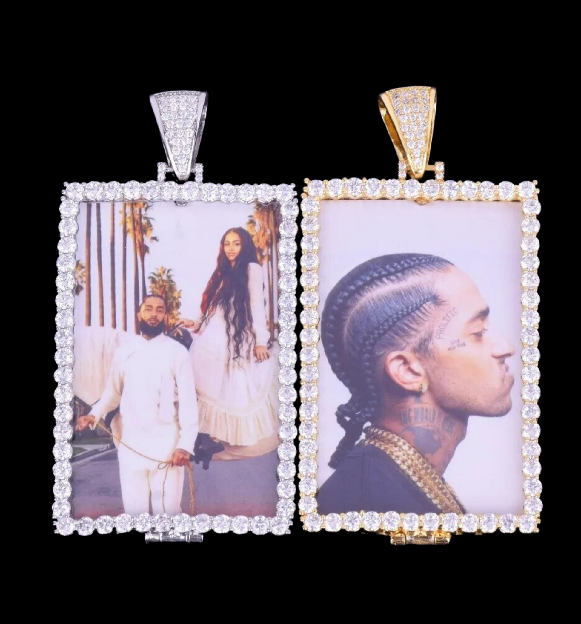 Rectangle Tennis Custom Photo Picture Pendant Necklace 
