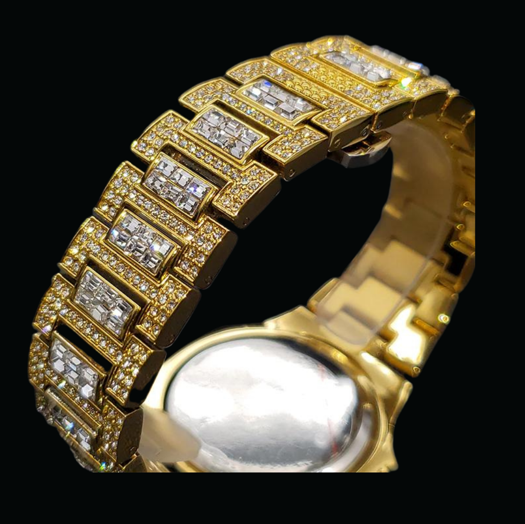 Luxury Date Special Minute Hand Iced Out Diamond Watch – Hip Hop Style Timepiece