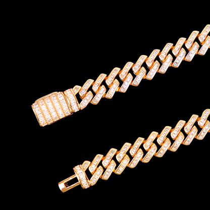11MM Fully Baguette Link Iced Out Diamond Necklace Chain – Luxury Hip Hop Jewelry for Men & Women