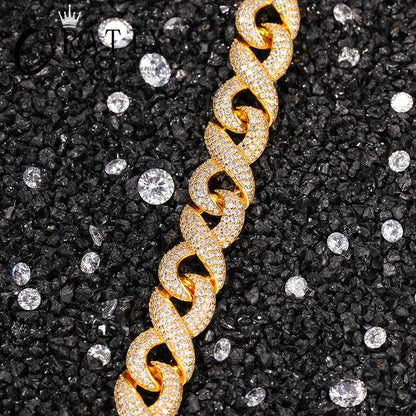 CARÁTIX Infinity 8 Shape Cuban Link Chain Necklace – 3A+ CZ Iced Out Hip Hop Bling Jewelry for Men | Solid Rapper Gift