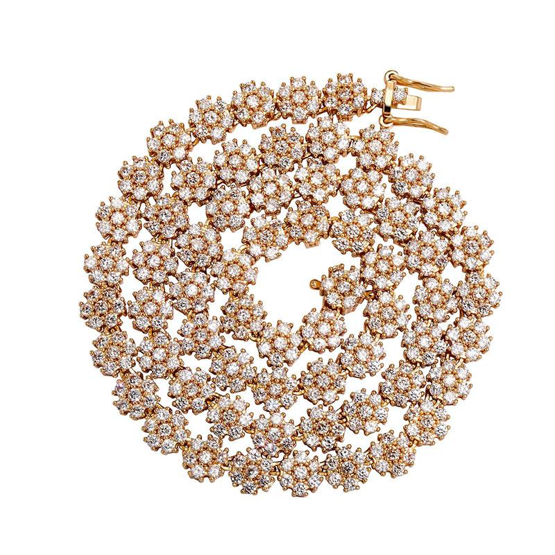 CARÁTIX Flower Tennis Chain | Iced Out Hip Hop Necklace for Men & Women