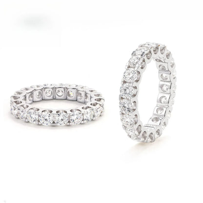 4mm Moissanite Band Ring | S925 Silver Unisex Iced Out Hip Hop Jewelry - CaratixJewelry