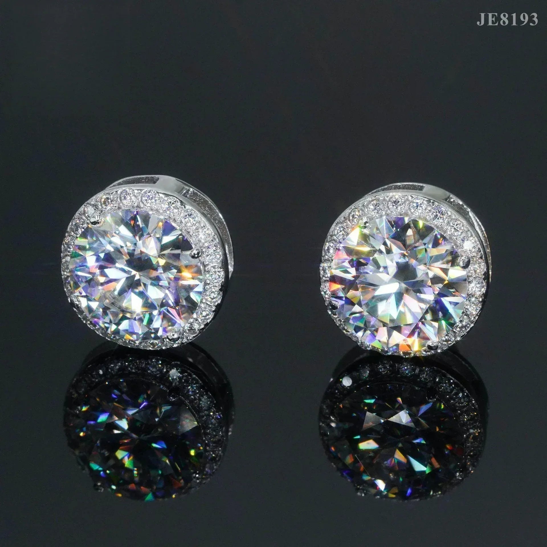 S925 Silver Round Bezel Moissanite Stud Earrings - CaratixJewelry