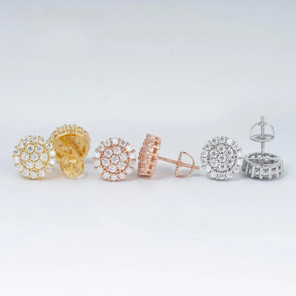 S925 Silver Round D Color Moissanite Inspired Stud Earrings - CaratixJewelry