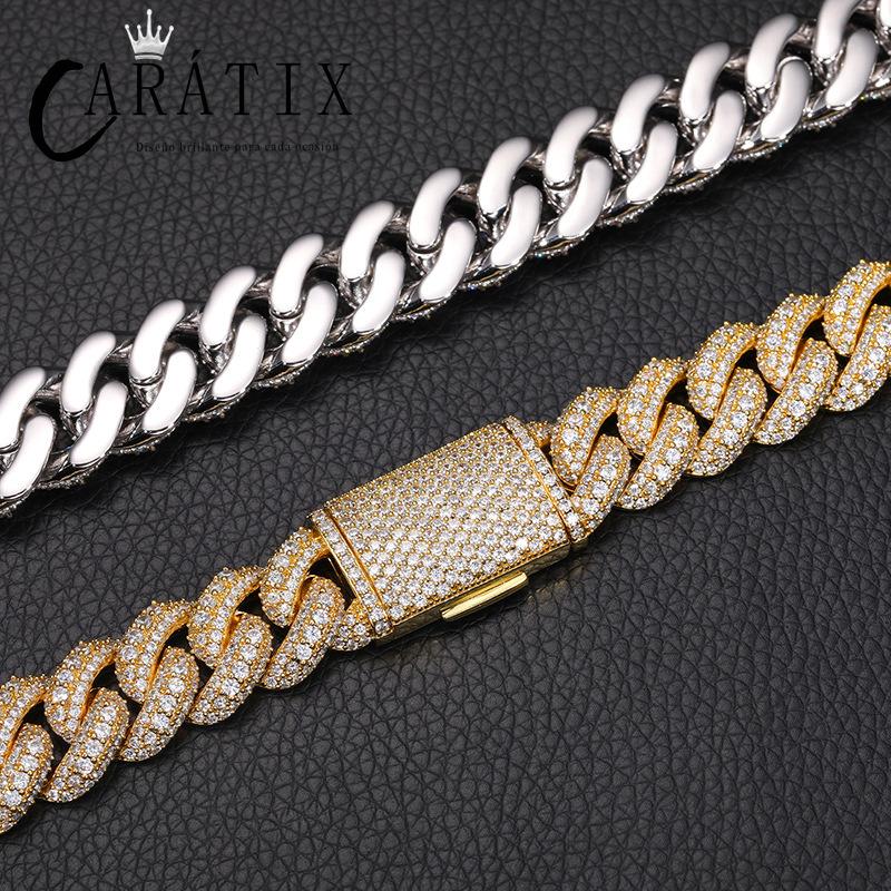 CARÁTIX 15mm Bubble Cuban Link Chain Necklace – 5A+ CZ Iced Out Hip Hop Bling Jewelry for Men | Solid Rapper Gift