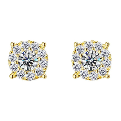 S925 Silver Round 0.45ct Moissanite Inspired Stud Earrings - CaratixJewelry