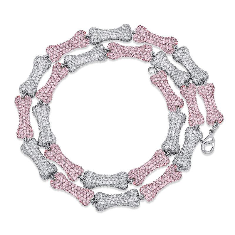 CARÁTIX Bone Link Chain | Full AAA CZ Iced Out Hip Hop Necklace for Men & Women