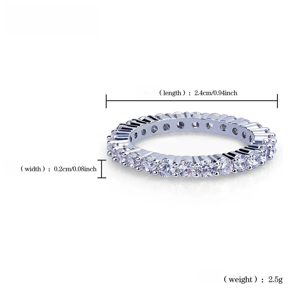 Minimalist Micro-Pave Round Ring - Stackable Zirconia Band | Caratix