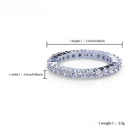 Minimalist Micro-Pave Round Ring - Stackable Zirconia Band | Caratix