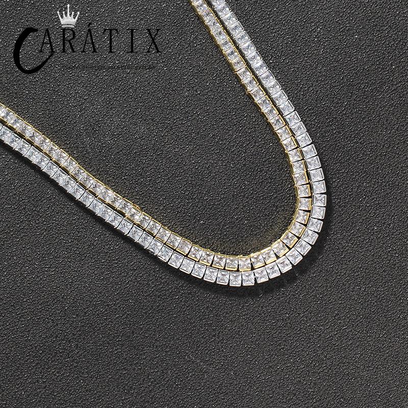 CARÁTIX 6mm Square Tennis Chain | AAA CZ Iced Out Hip Hop Necklace for Men